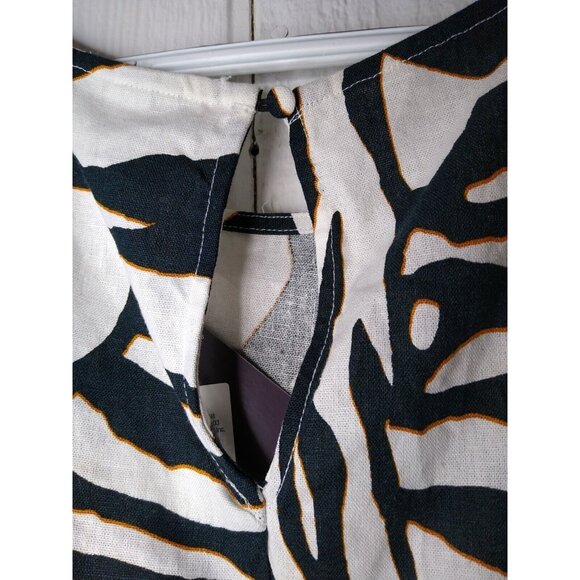 AVA & VIV Sleeveless Top Womens 1X Keyhole Button Animal Print Linen Rayon NEW - Picture 7 of 11